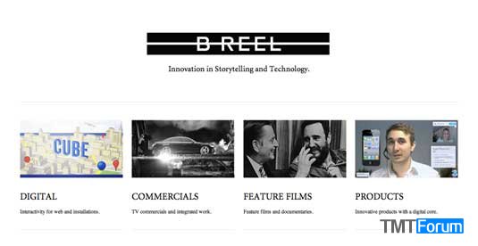  B-reel homepage